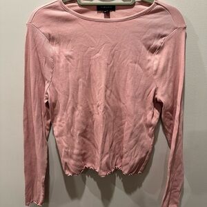 New look crop long sleeve crop top in pink size us 14